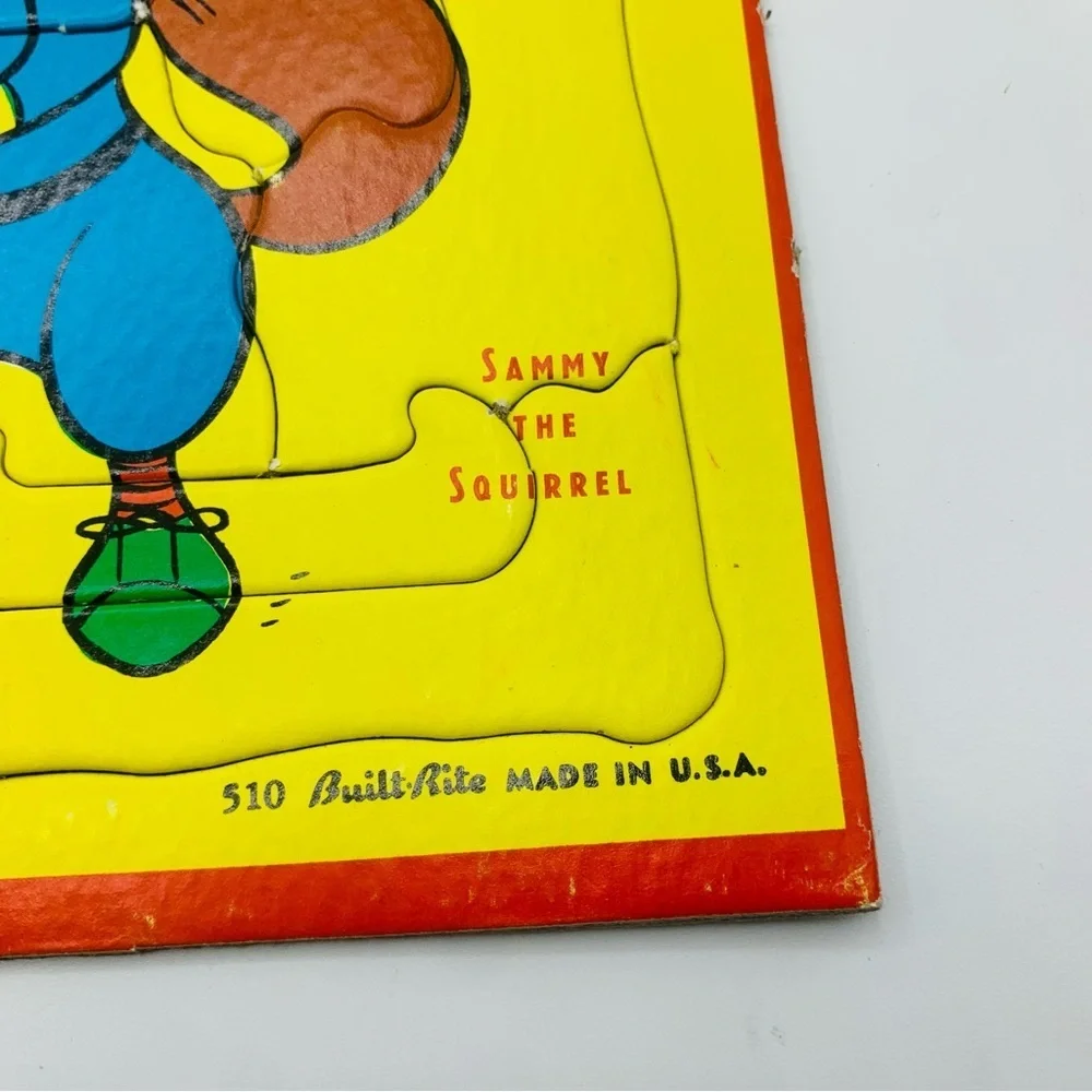 Vintage Built-Rite Animal Tray Puzzles – Set of 3 (Percy Panda, Sammy Squirrel)